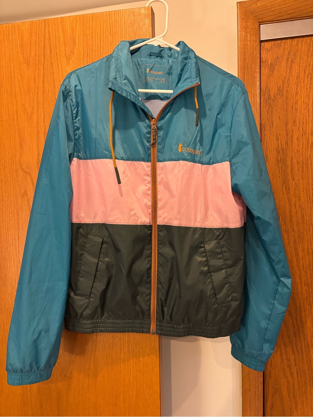 cotopaxi Teal, Pink & Dark Gray Kids Colorblock Rain Jacket